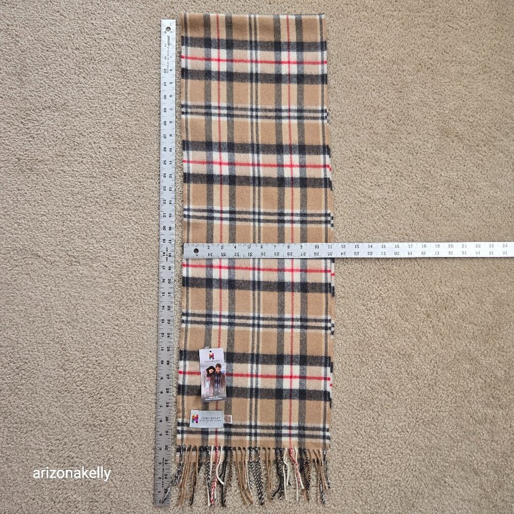 NWT Extra Fine Merino Wool Plaid Scarf Made in Ireland - Picture 2 of 8
